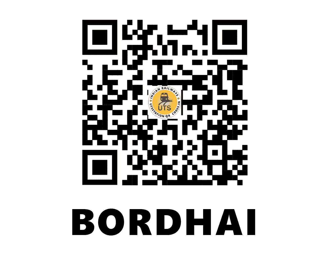 UTS QR Code for BORDHAI - BXY - CR (MADHYA PRADESH)